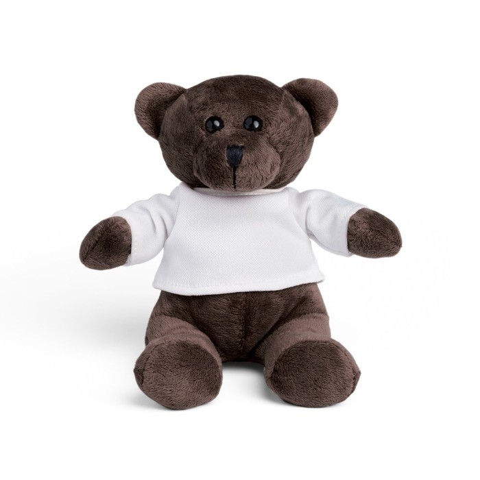 Peluche en forma de oso con camiseta para personalizar color blanco Peluche en forma de oso con camiseta para personalizar color blanco