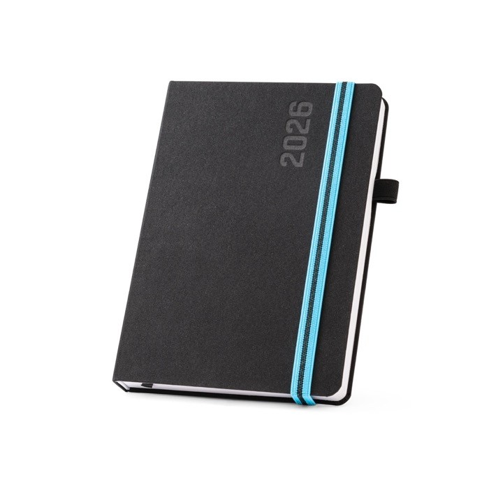 Agenda personalizada con goma color azul
