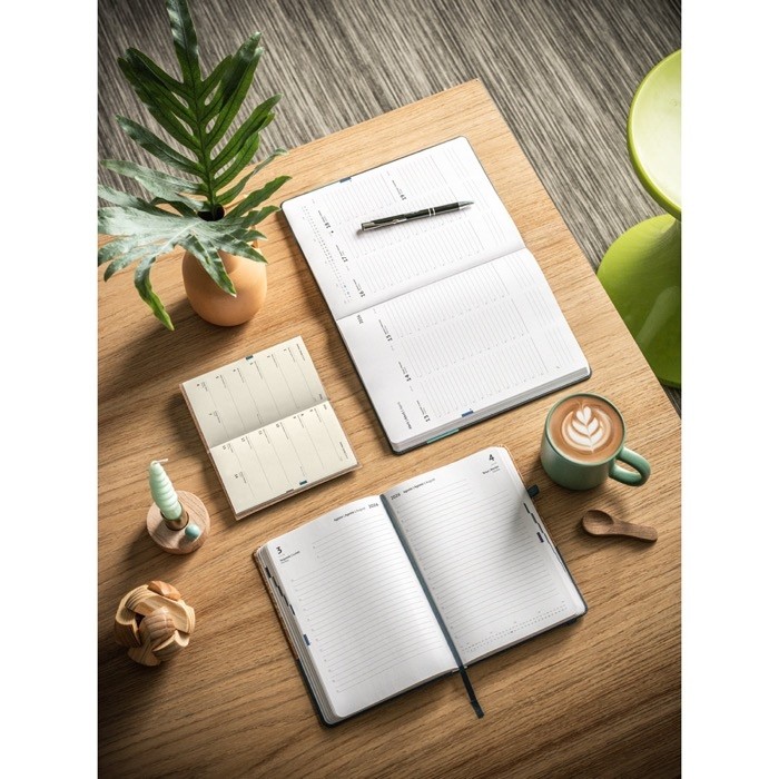 Agenda corporativa tapas de corcho color natural vista tercera Agenda corporativa tapas de corcho color natural vista tercera