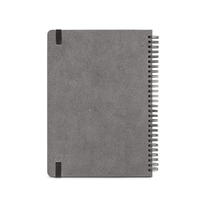Agenda de cuero reciclado con anillas y planificación semanal B5 color negro segunda vista Agenda de cuero reciclado con anillas y planificación semanal B5 color negro segunda vista