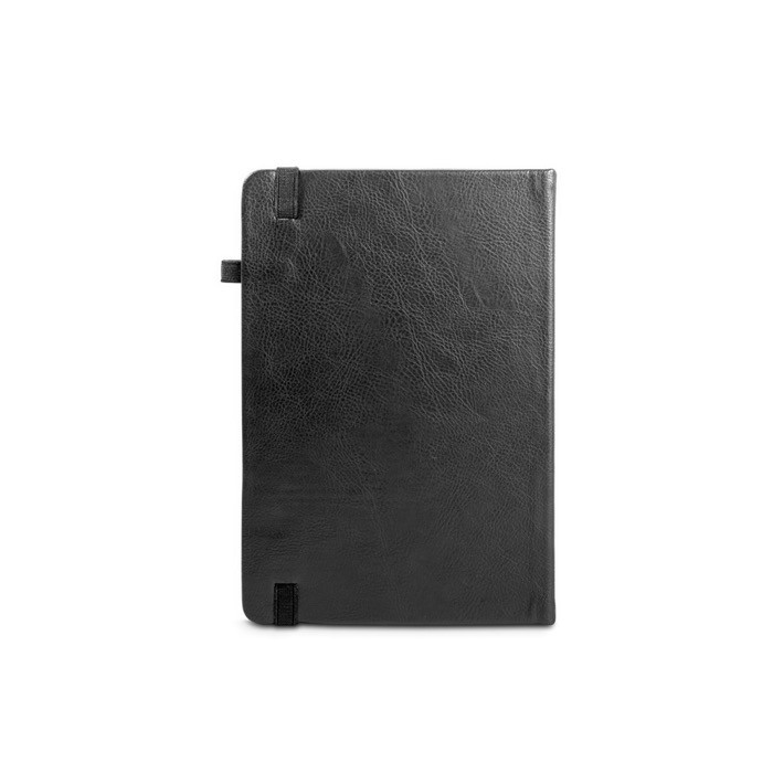 Agenda de cuero sintético con portaboli y planificación diaria B5 color negro segunda vista