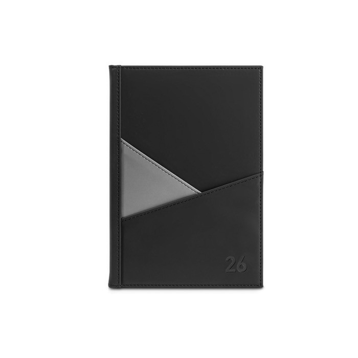 Agenda ecológica con dos bolsillos exteriores y marcador de cinta A5 color gris primera vista