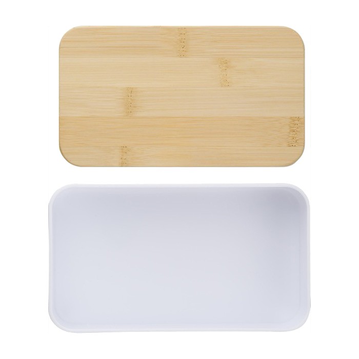 Fiambrera doble con separador interno y cubiertos 800ml Duo Compact color blanco primera vista