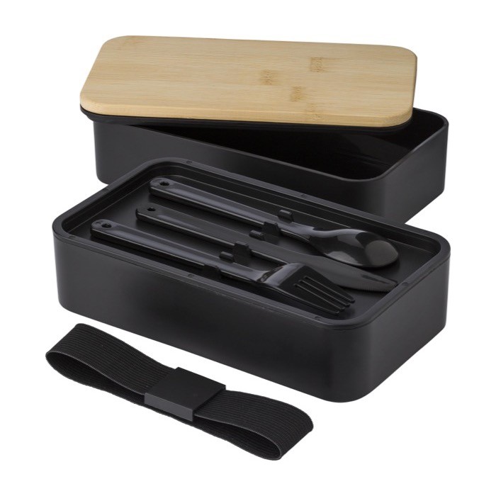 Fiambrera doble con separador interno y cubiertos 800ml Duo Compact primera vista