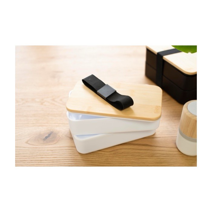 Fiambrera doble con separador interno y cubiertos 800ml Duo Compact quinta vista