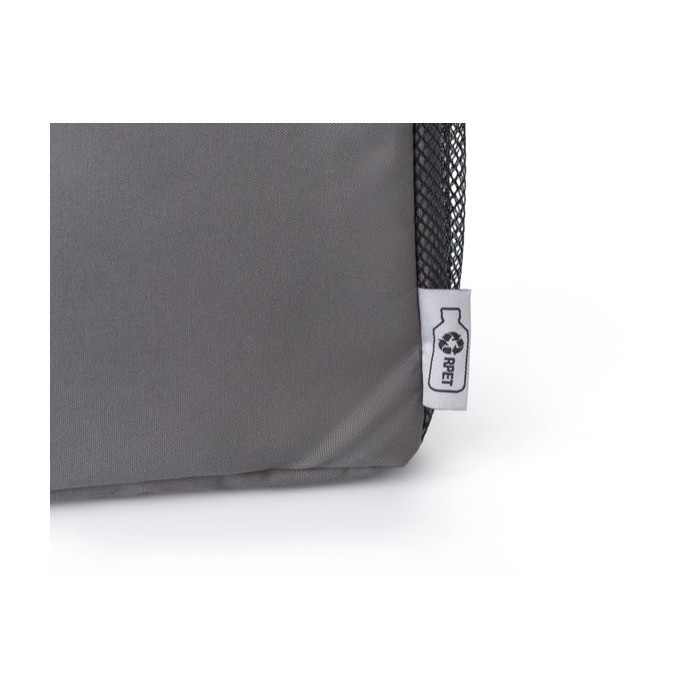 Mochila isotérmica de poliéster reciclado con varios compartimentos color gris segunda vista