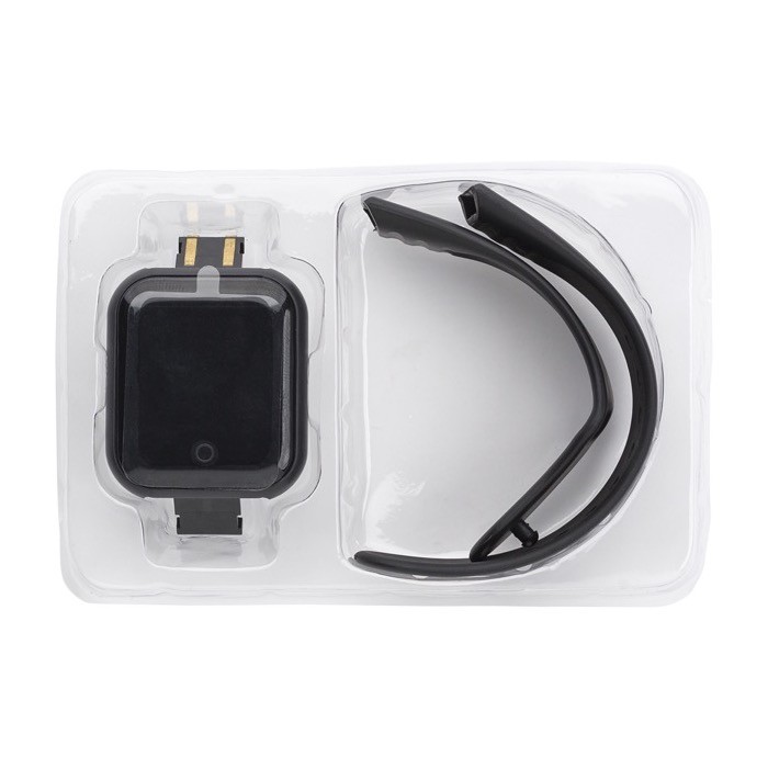 Smartwatch inalámbrico multifunción con pulsera ajustable y USB color negro séptima vista