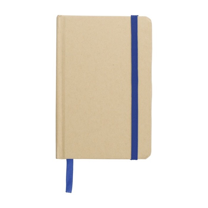Libreta kraft con tapa de cartón reciclado aprox A6 hojas a rayas color azul primera vista Libreta kraft con tapa de cartón reciclado aprox A6 hojas a rayas color azul primera vista