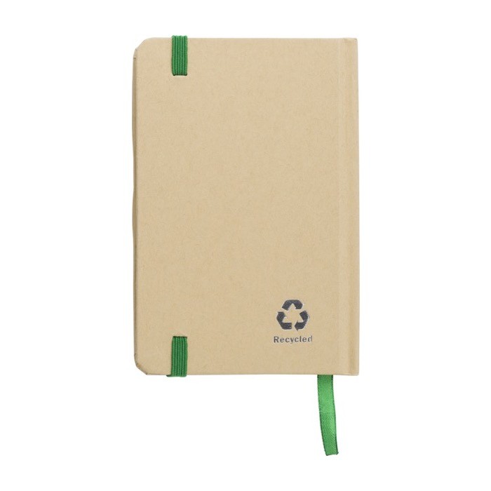 Libreta kraft con tapa de cartón reciclado aprox A6 hojas a rayas color azul cuarta vista Libreta kraft con tapa de cartón reciclado aprox A6 hojas a rayas color azul cuarta vista
