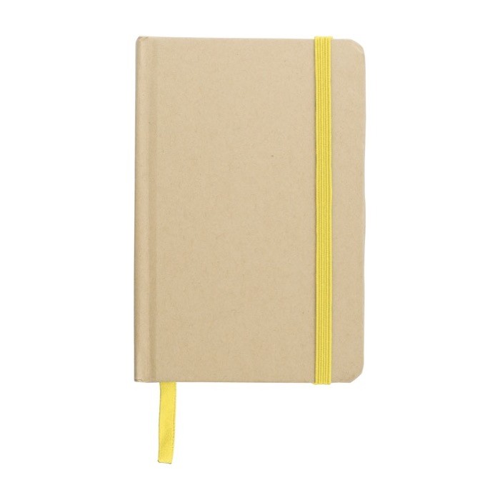 Libreta kraft con tapa de cartón reciclado aprox A6 hojas a rayas color amarillo primera vista Libreta kraft con tapa de cartón reciclado aprox A6 hojas a rayas color amarillo primera vista
