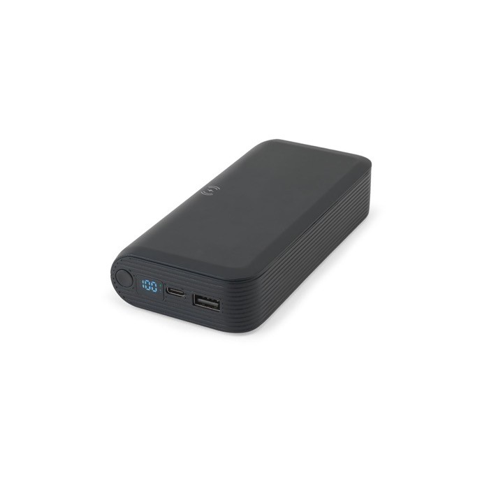 Batería externa ecológica con carga ultrarrápida y LED 20000 mAh color negro Batería externa ecológica con carga ultrarrápida y LED 20000 mAh color negro
