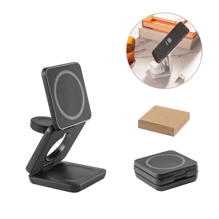 Cargador magnético plegable de ABS 3 en 1 que sirve para soporte varios colores Cargador magnético plegable de ABS 3 en 1 que sirve para soporte varios colores