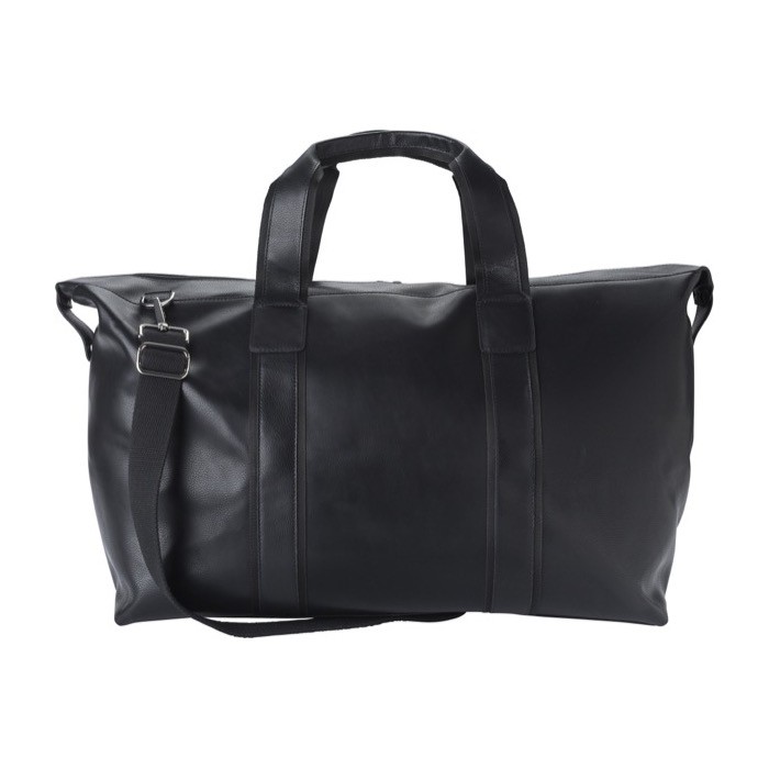 Bolsa deportiva de piel con bolsillo interior de cremallera color negro segunda vista