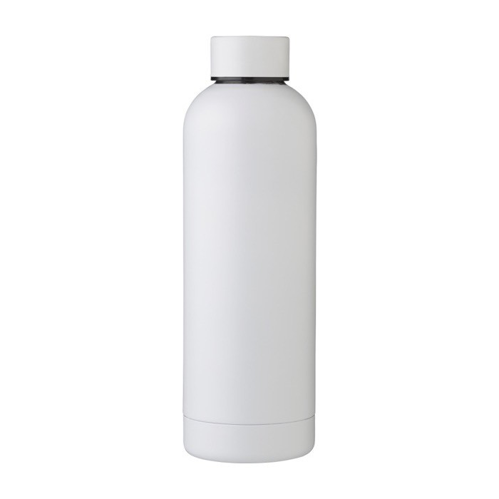Botella térmica de acero reciclado acabado mate 500ml color blanco primera vista Botella térmica de acero reciclado acabado mate 500ml color blanco primera vista