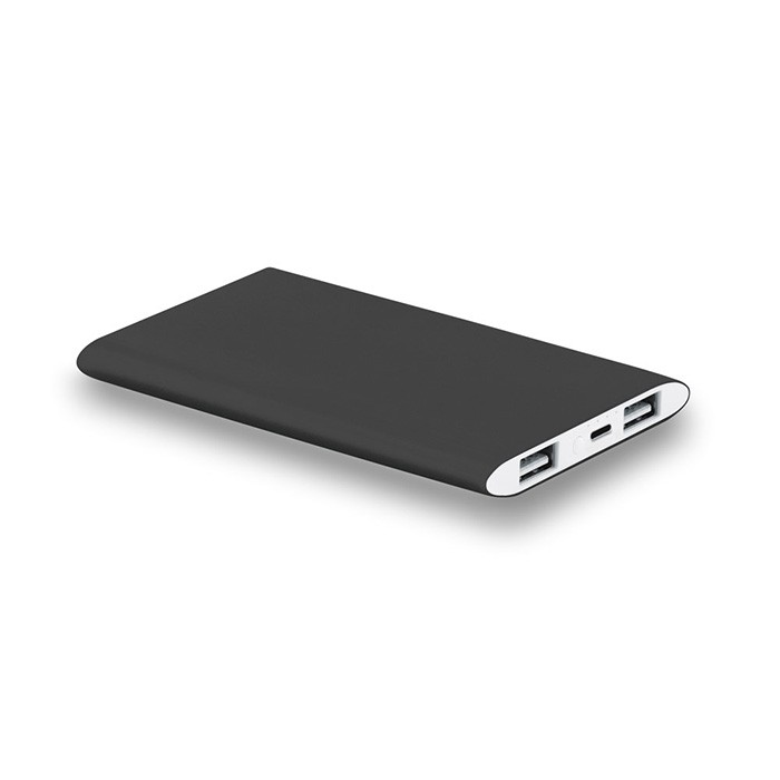 Powerbank portátil de aluminio con linterna LED 7.200 mAh color negro Powerbank portátil de aluminio con linterna LED 7.200 mAh color negro