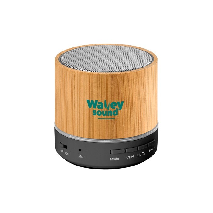 Altavoz portátil ecológico con conexión BT 5.3 y potencia de 3W color natural imagen con logo Altavoz portátil ecológico con conexión BT 5.3 y potencia de 3W color natural imagen con logo