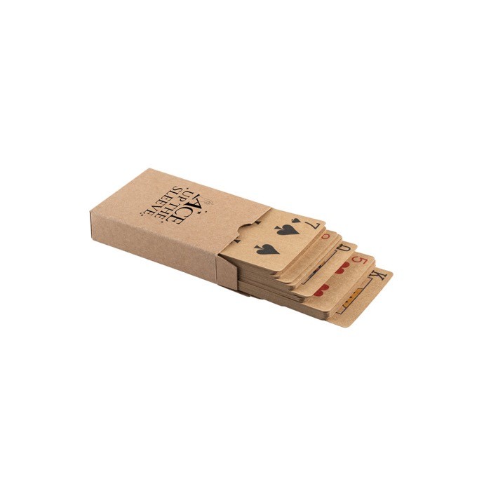 Baraja de 54 cartas clásicas de papel kraft con certificado FSC™ color negro imagen con logo 4 Baraja de 54 cartas clásicas de papel kraft con certificado FSC™ color negro imagen con logo 4
