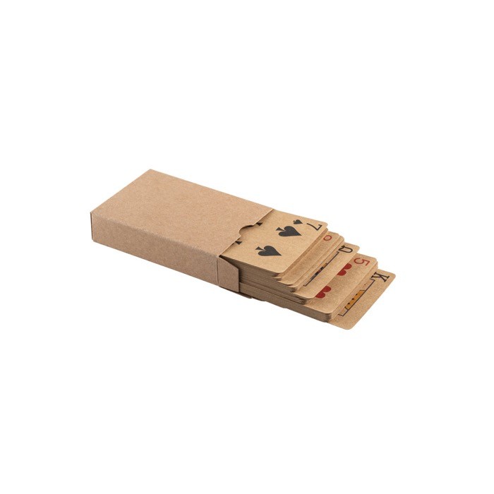 Baraja de 54 cartas clásicas de papel kraft con certificado FSC™ color negro tercera vista Baraja de 54 cartas clásicas de papel kraft con certificado FSC™ color negro tercera vista