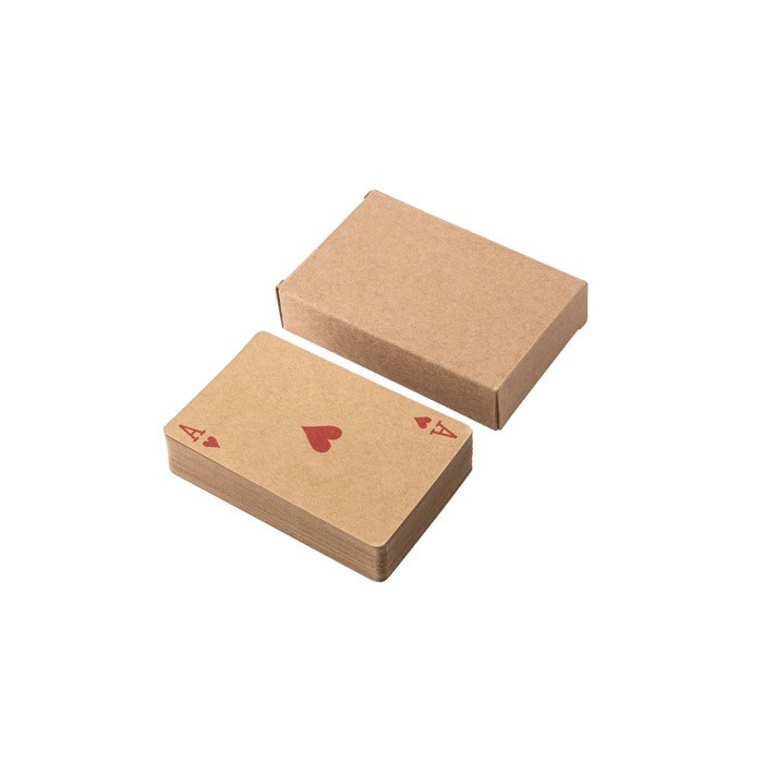 Baraja de 54 cartas clásicas de papel kraft con certificado FSC™ color negro cuarta vista Baraja de 54 cartas clásicas de papel kraft con certificado FSC™ color negro cuarta vista