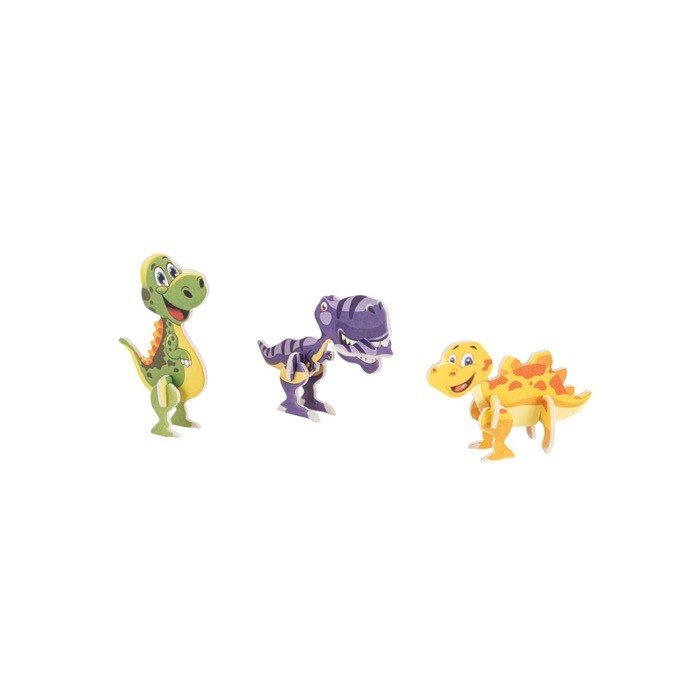 Puzzle 3D de papel 3 en 1 en forma de dinosaurio ideal para niños color natural Puzzle 3D de papel 3 en 1 en forma de dinosaurio ideal para niños color natural