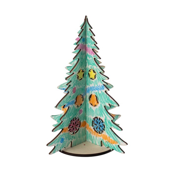 Árbol de Navidad en madera natural FSC™ plegable y para colorear color natural sexta vista Árbol de Navidad en madera natural FSC™ plegable y para colorear color natural sexta vista