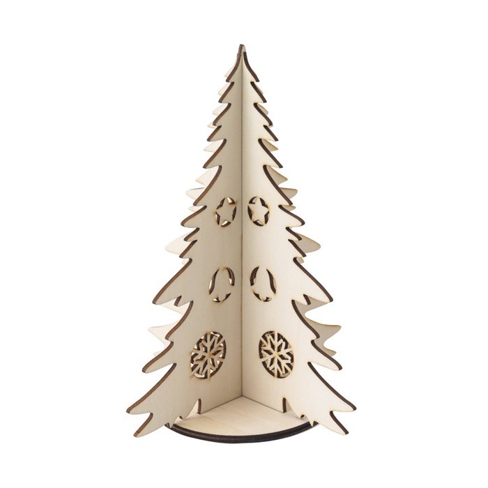 Árbol de Navidad en madera natural FSC™ plegable y para colorear color natural octava vista Árbol de Navidad en madera natural FSC™ plegable y para colorear color natural octava vista