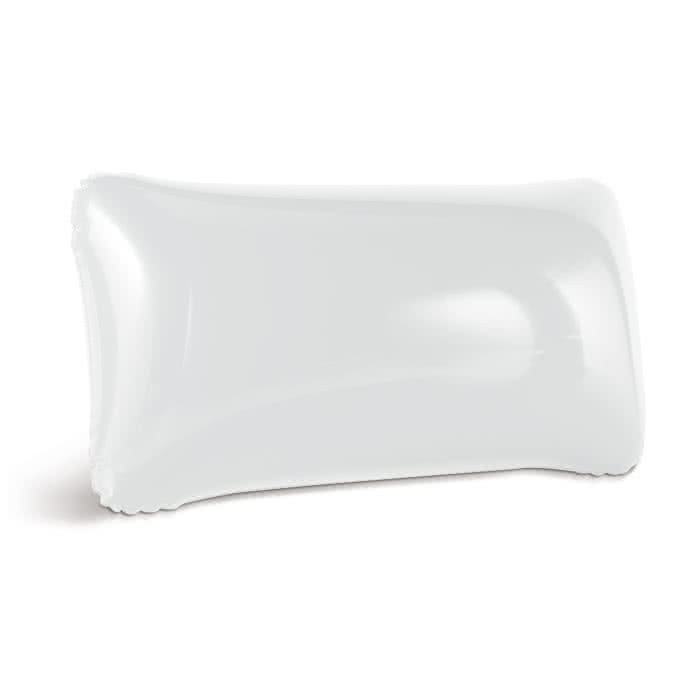 Almohada hinchable barata con logo color blanco