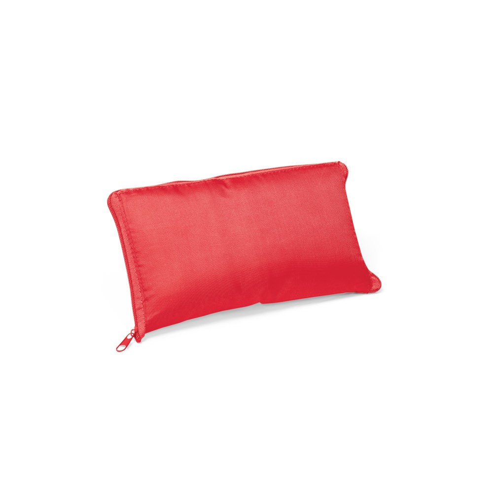 Bolsa plegable de poliéster que sirve de nevera con cremallera color rojo primera vista