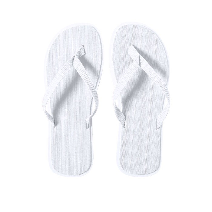 Chanclas de dos colores y suela gruesa de EVA Summer Camp color blanco primera vista Chanclas de dos colores y suela gruesa de EVA Summer Camp color blanco primera vista