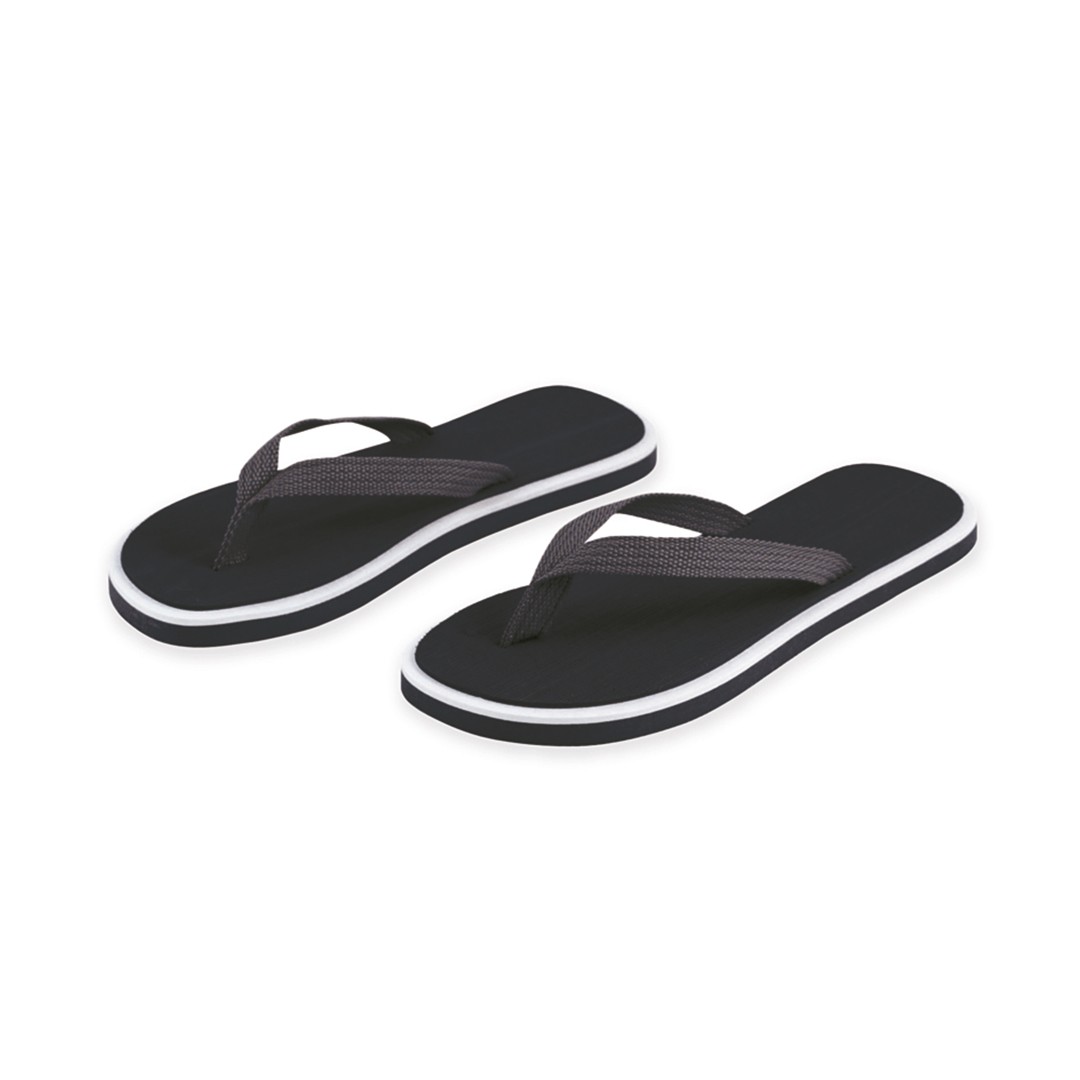 Chanclas de dos colores y suela gruesa de EVA Summer Camp color negro primera vista Chanclas de dos colores y suela gruesa de EVA Summer Camp color negro primera vista