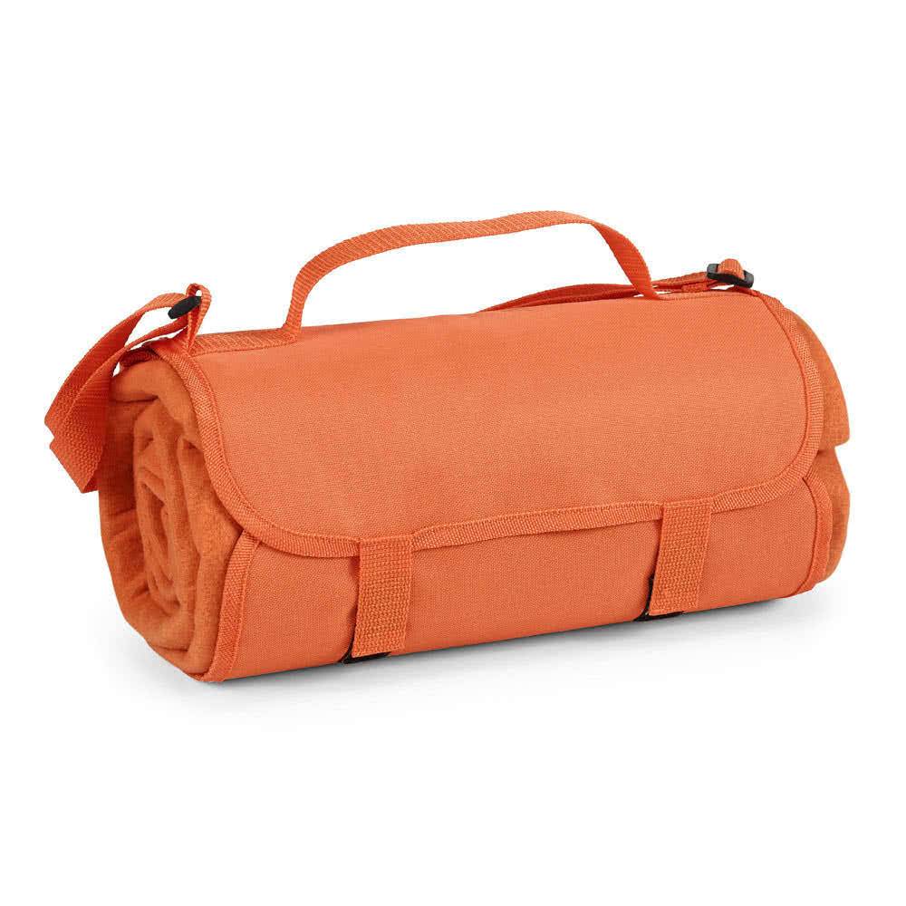 Mantas publicitarias para picnic color naranja con impresión