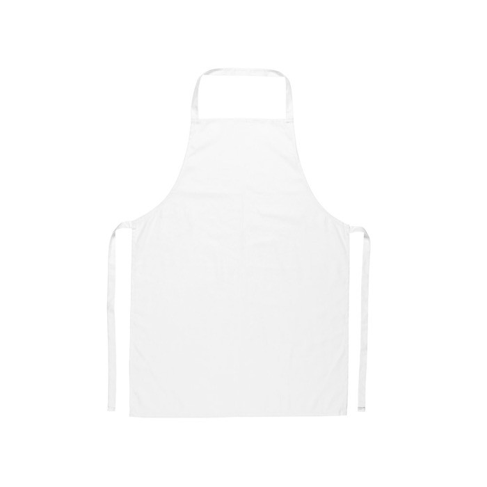Delantal de sarga de algodón ideal para cocinar 180 g/m2 color blanco primera vista