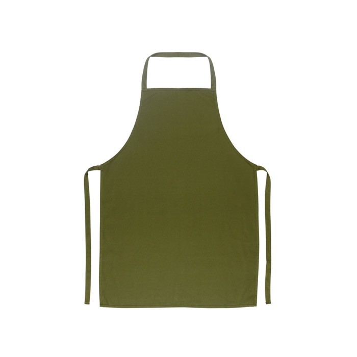 Delantal de sarga de algodón ideal para cocinar 180 g/m2 color verde oscuro primera vista