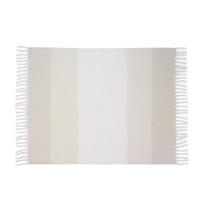 Manta en poliéster reciclado con tacto suave tipo mohair 300 g/m² color beige segunda vista Manta en poliéster reciclado con tacto suave tipo mohair 300 g/m² color beige segunda vista