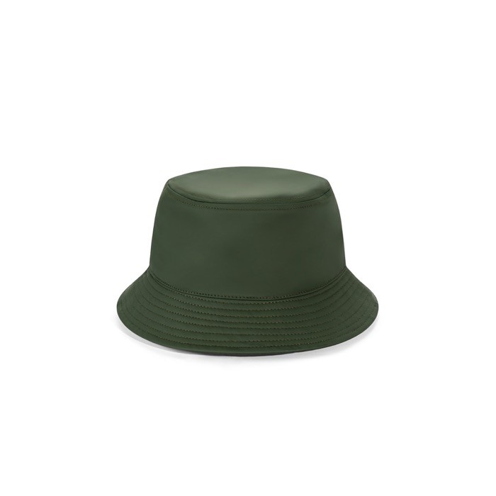 Sombrero panamá de poliéster reciclado rPET repelente al agua color verde oscuro primera vista Sombrero panamá de poliéster reciclado rPET repelente al agua color verde oscuro primera vista