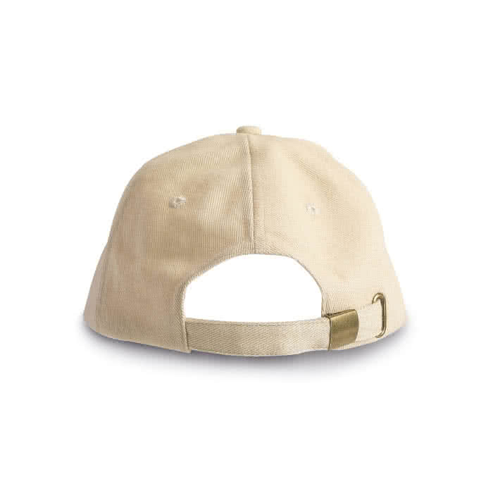Gorra corporativa con hebilla de metal color beige con logo Gorra corporativa con hebilla de metal color beige con logo