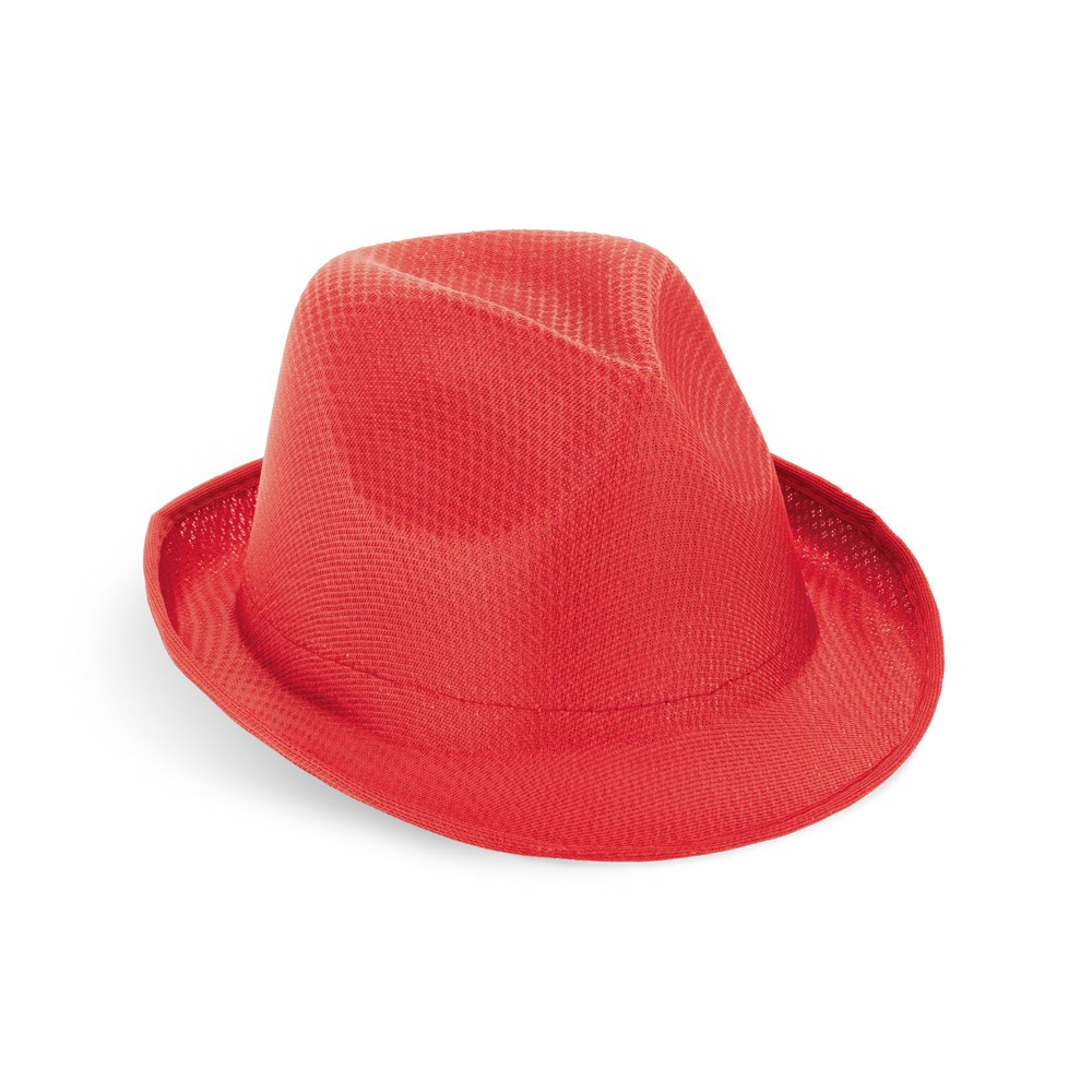Sombrero de plástico en varios colores con cinta