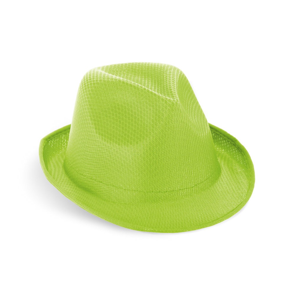 Sombrero de plástico en varios colores con cinta