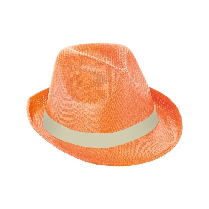 Sombrero de plástico en varios colores con cinta