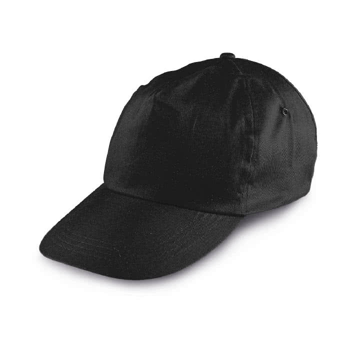 Gorra clásica de poliéster color negro Gorra clásica de poliéster color negro