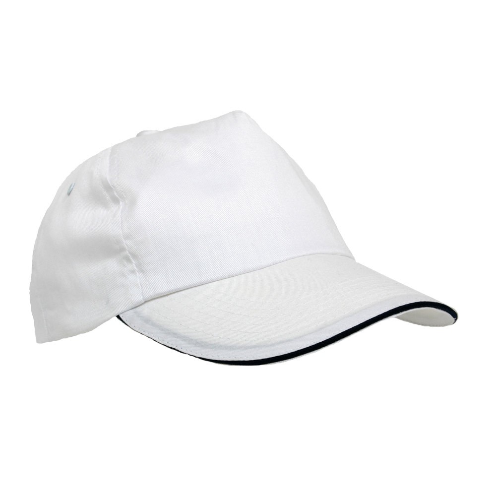 Gorra estilo sándwich de poliéster con cierre de lazo y orificios color blanco