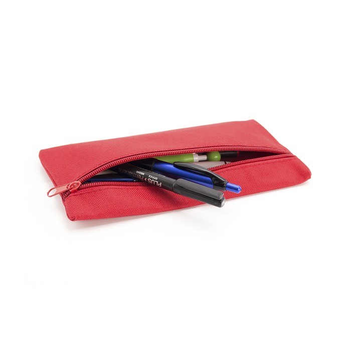 Sencillo estuche en vivos colores color rojo segunda vista Sencillo estuche en vivos colores color rojo segunda vista