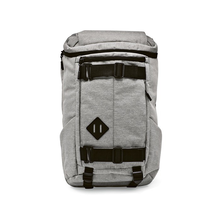 Mochila de RPET con bolsillos ocultos y múltiples presillas 20L color gris Mochila de RPET con bolsillos ocultos y múltiples presillas 20L color gris
