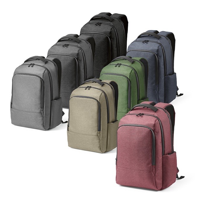 Mochila impermeable bitono de nylon reciclado para portátil 15,6”  Mochila impermeable bitono de nylon reciclado para portátil 15,6”