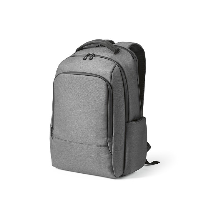 Mochila impermeable bitono de nylon reciclado para portátil 15,6” color gris claro Mochila impermeable bitono de nylon reciclado para portátil 15,6” color gris claro