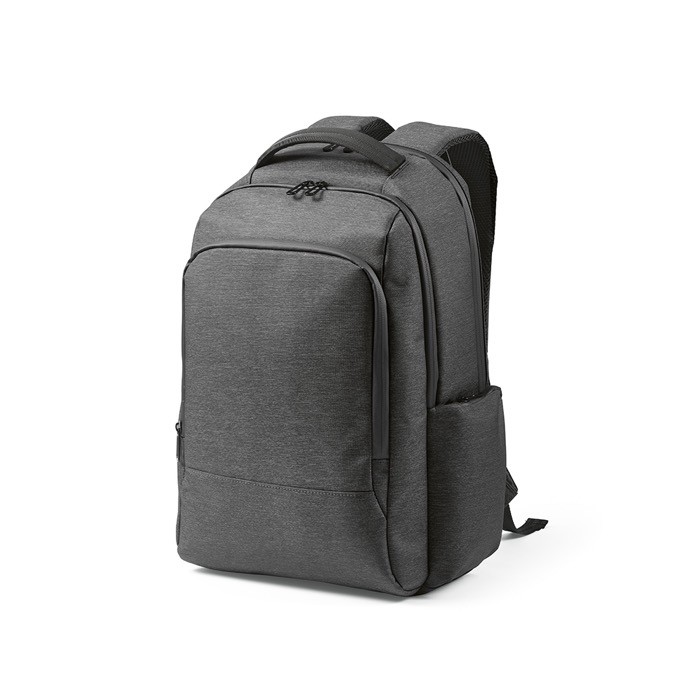 Mochila impermeable bitono de nylon reciclado para portátil 15,6” color gris oscuro Mochila impermeable bitono de nylon reciclado para portátil 15,6” color gris oscuro