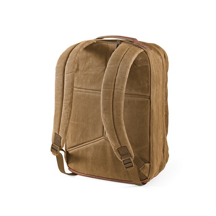 Mochila de algodón reciclado con revestimiento de cera 230 g/m2 color camel segunda vista