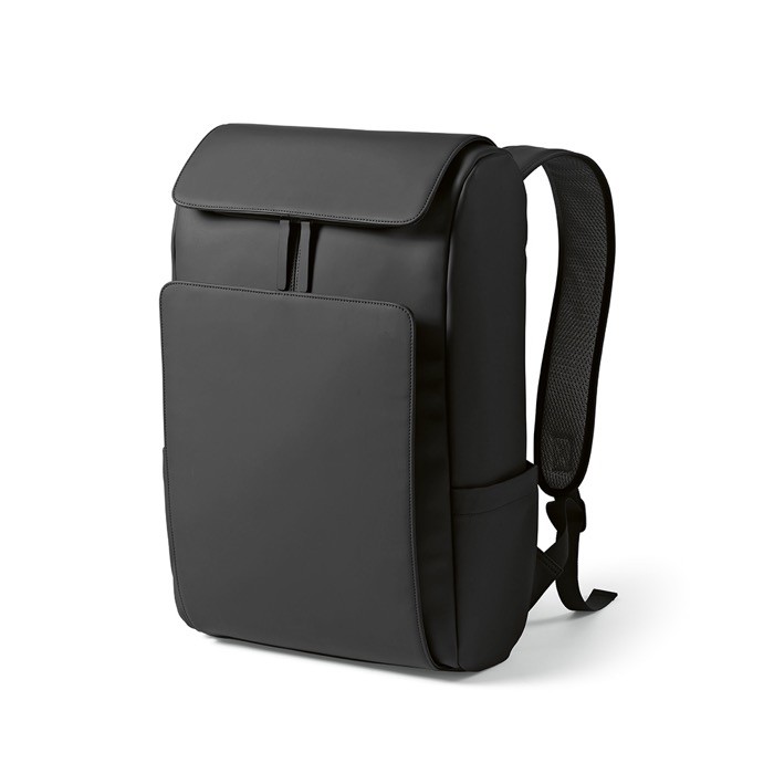 Mochila de cuero sintético con espacio acolchado para portátil 20L color negro Mochila de cuero sintético con espacio acolchado para portátil 20L color negro