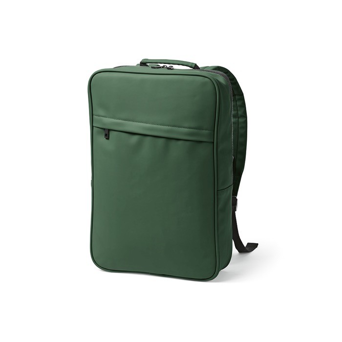 Mochila para PC de cuero sintético con respaldo acolchado 15,6” color verde Mochila para PC de cuero sintético con respaldo acolchado 15,6” color verde