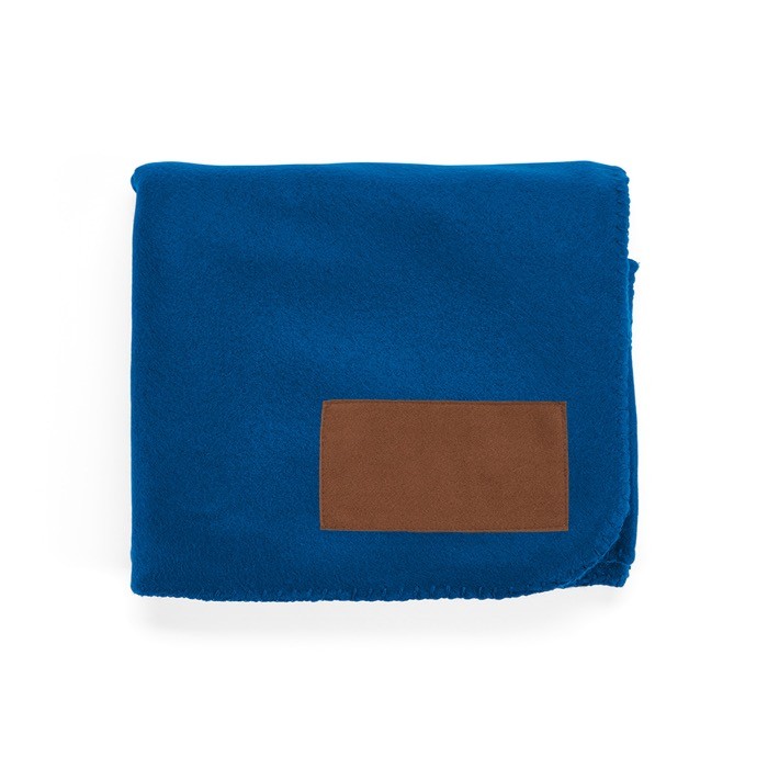 Manta ecológica de RPET con parche personalizable 180 g/m2 color azul segunda vista